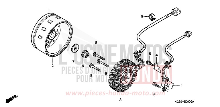 GENERATRICE de Shadow VT125C FUTURE GRAY METALLIC (NH398) 1999